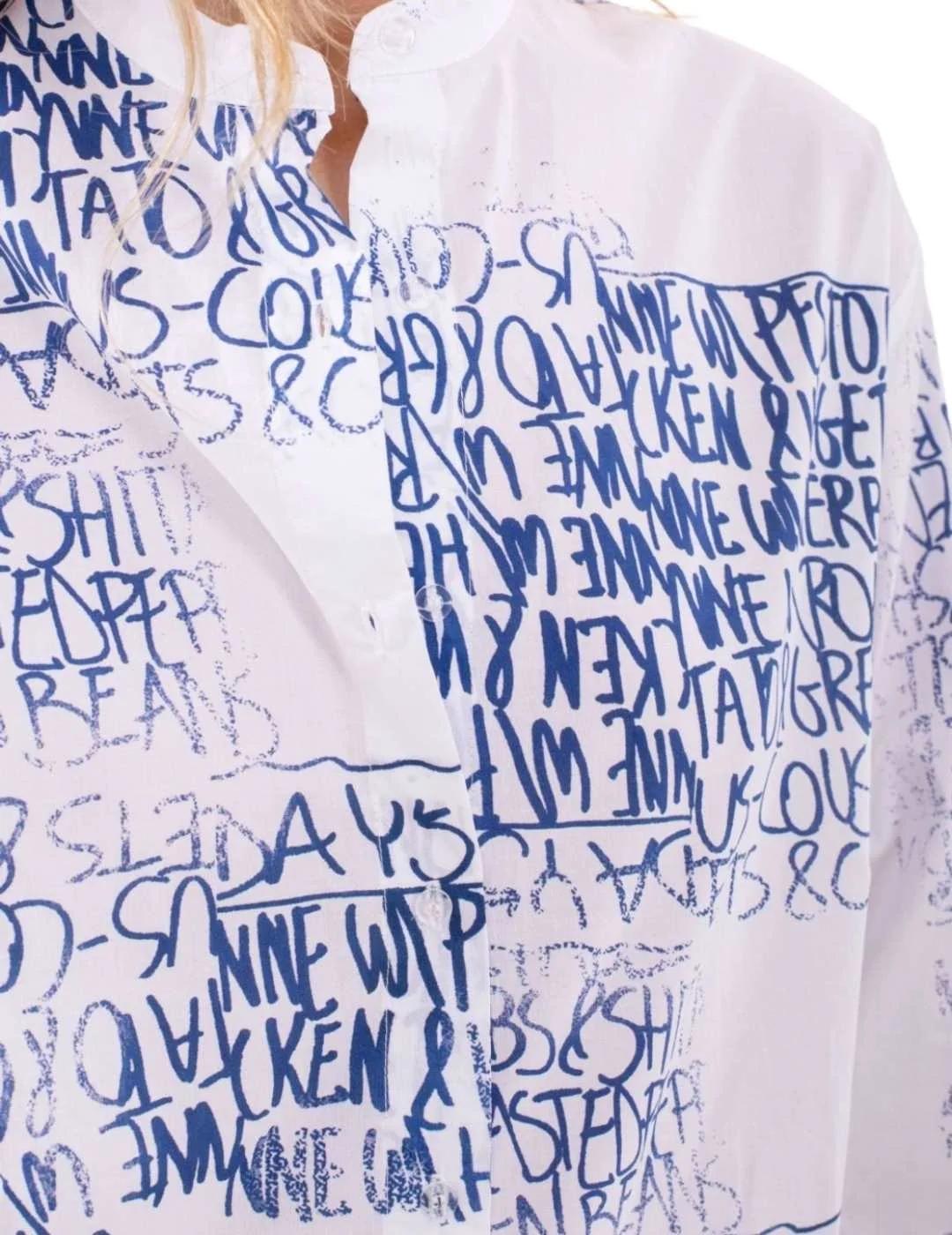 Anna Mora Camisa Letras Bicolor