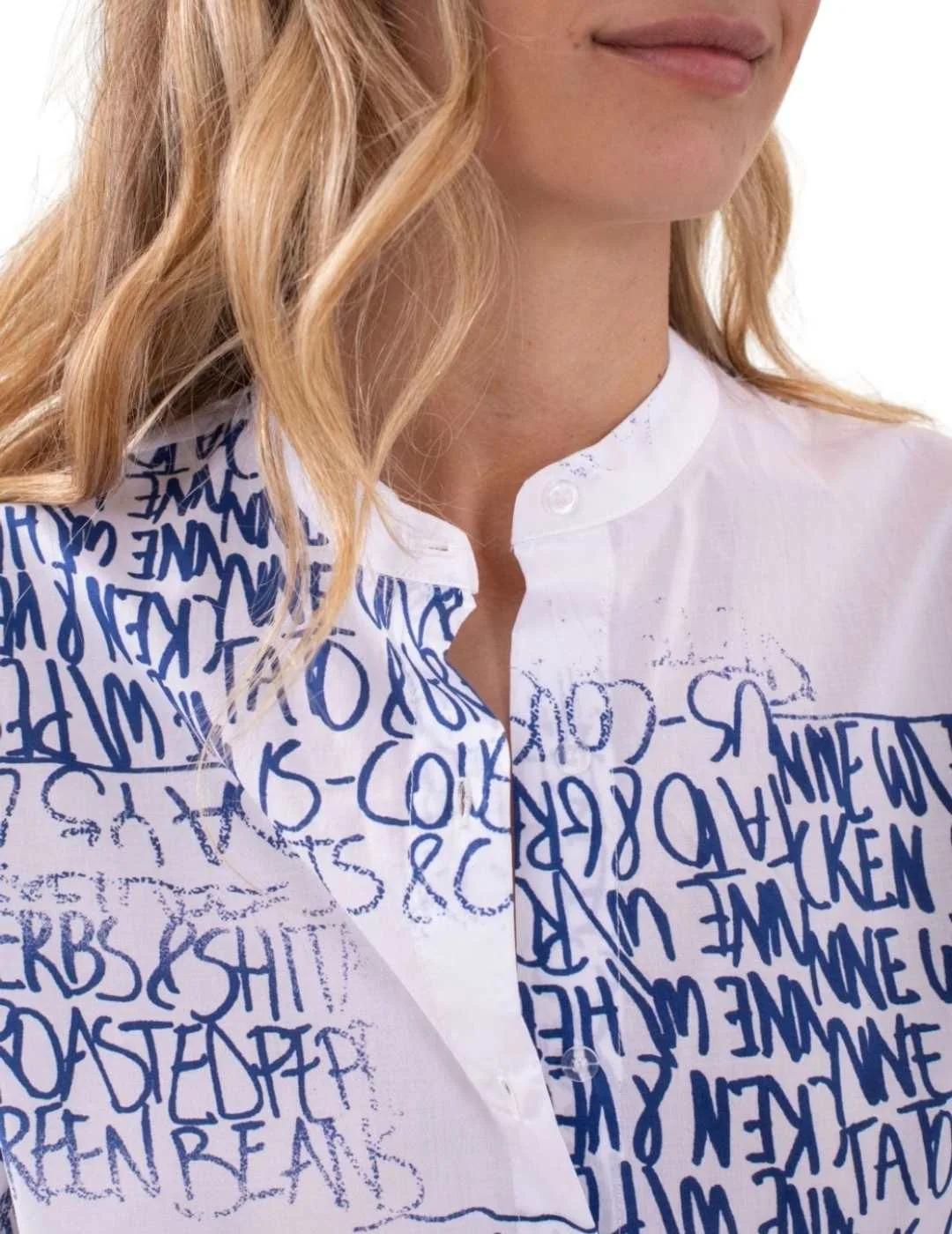 Anna Mora Camisa Letras Bicolor