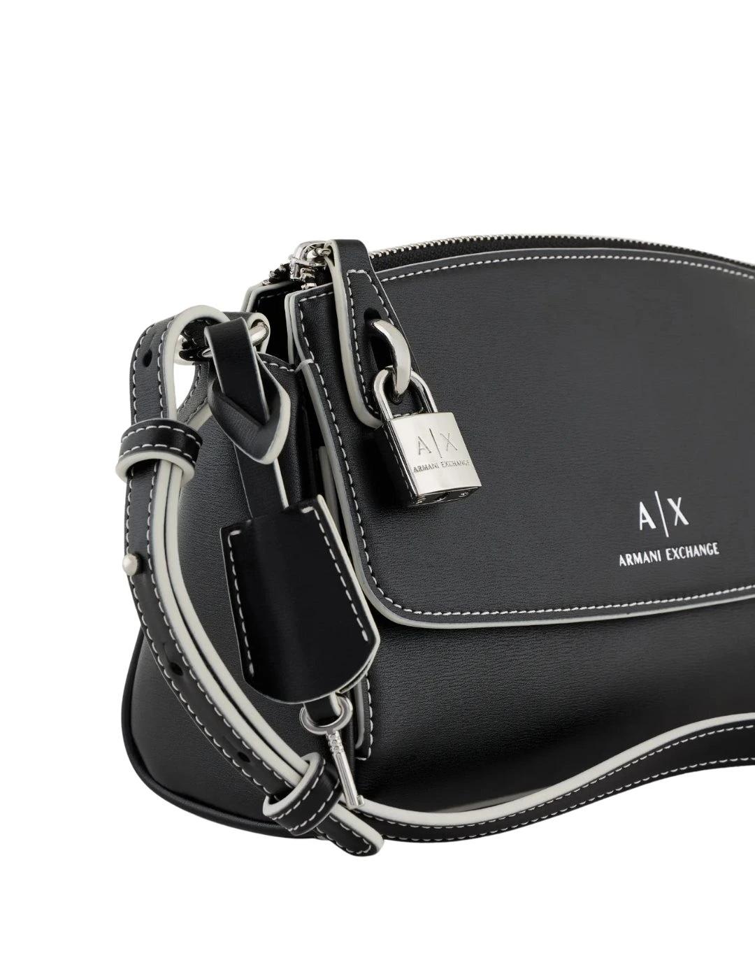 Armani Exchange Bolso negro de hombro