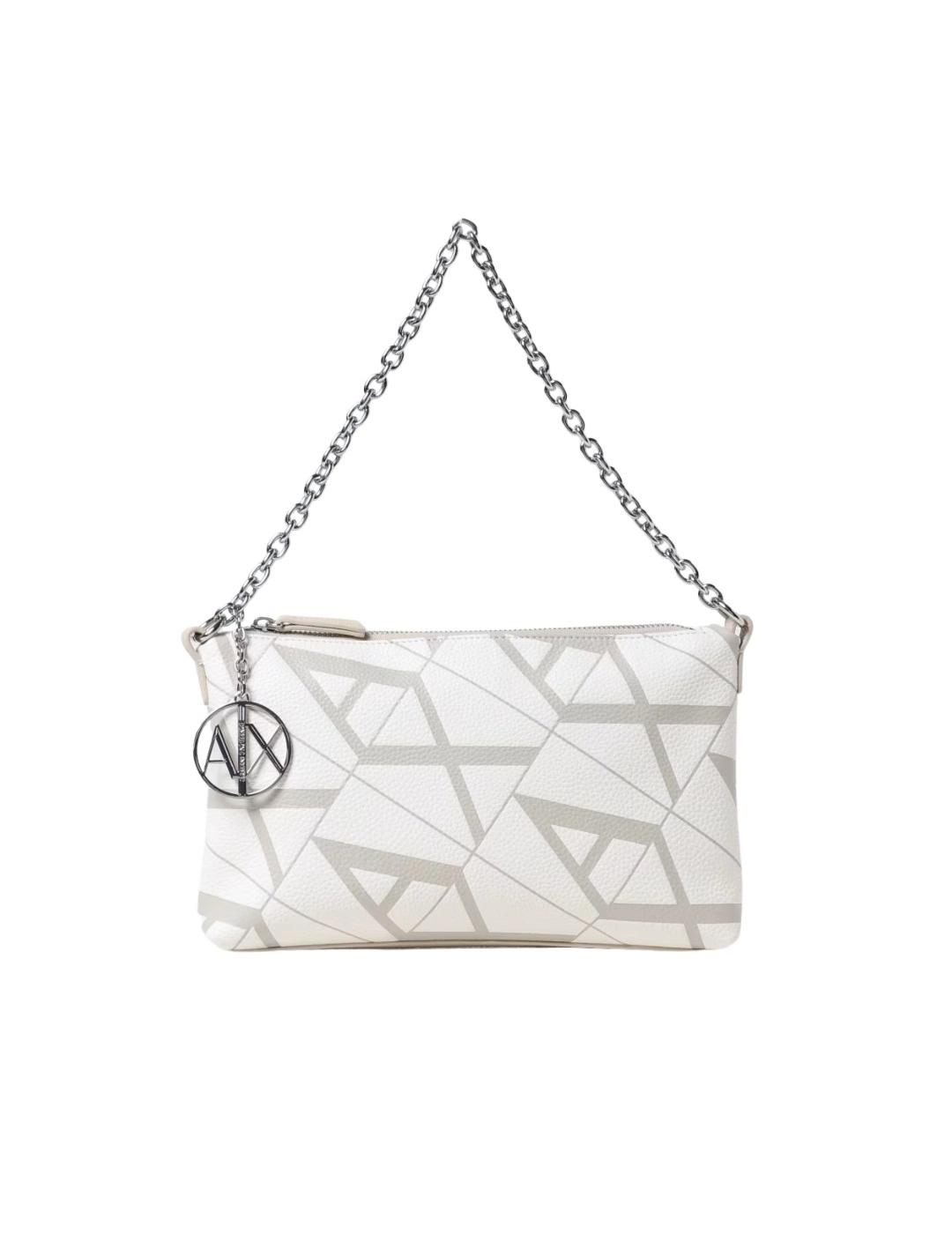 Armani Bolso de hombro Blanco logo AX gris