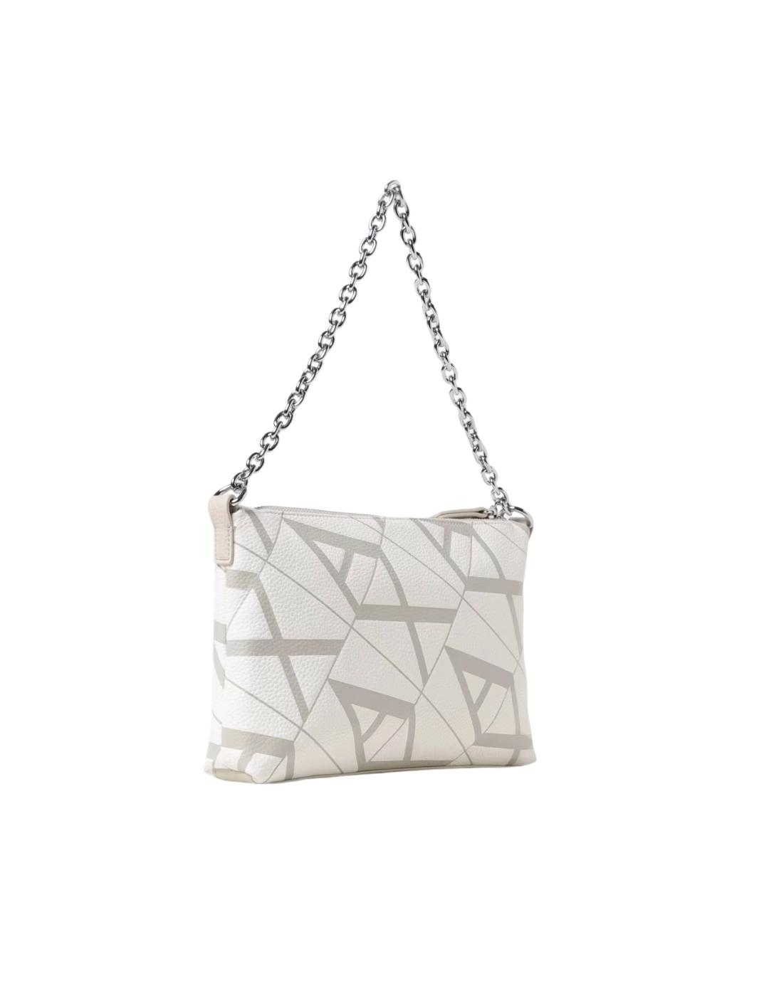 Armani Bolso de hombro Blanco logo AX gris