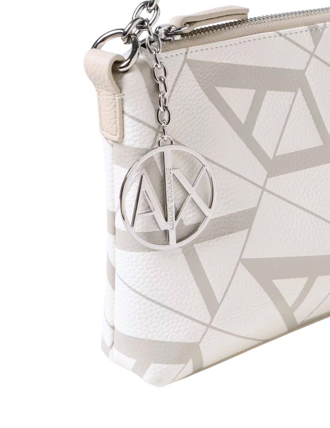 Armani Bolso de hombro Blanco logo AX gris