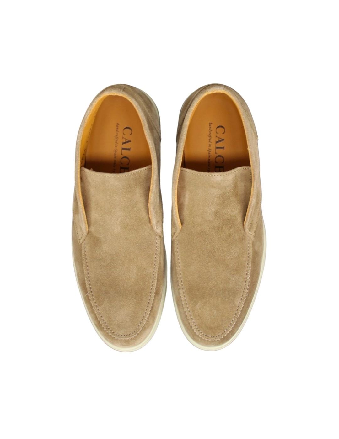 Calce Zapatos Beige sin cordón y suela de goma