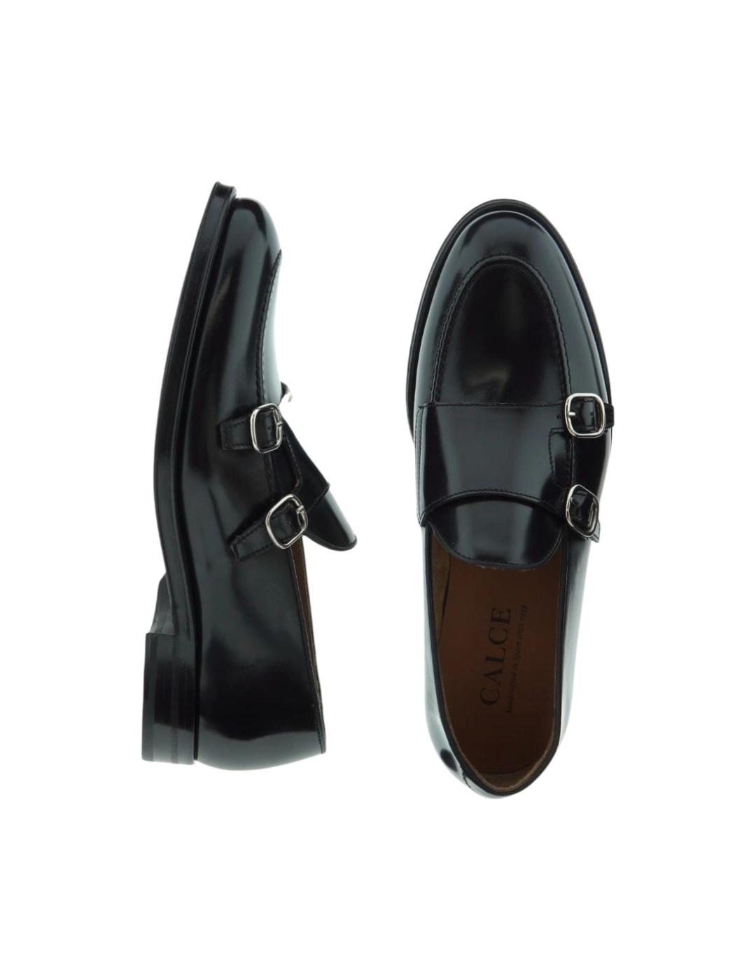 Calce Zapatos de hombre negros Doble Hebilla