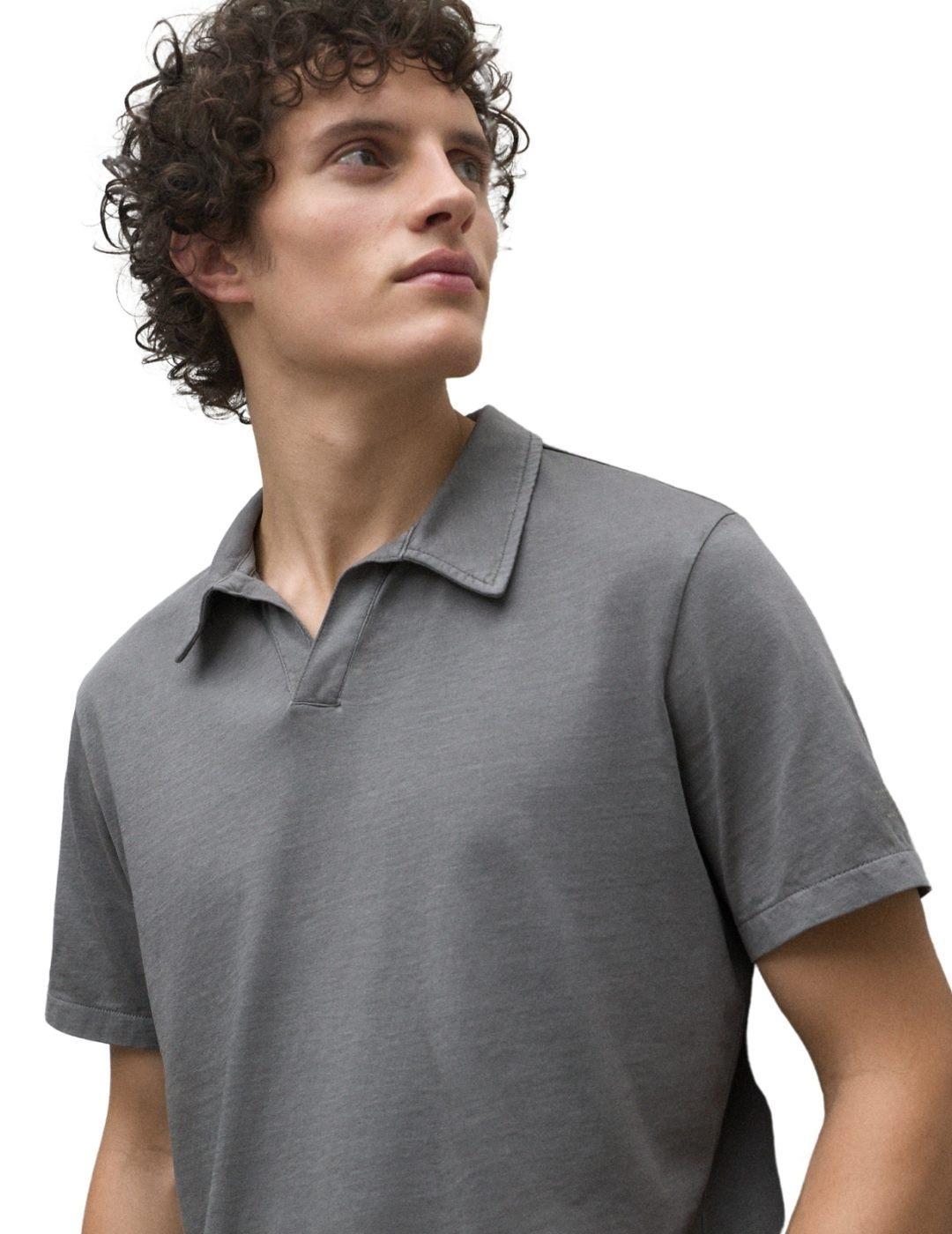 Ecoalf Polo Enzo Gris oscuro hombre