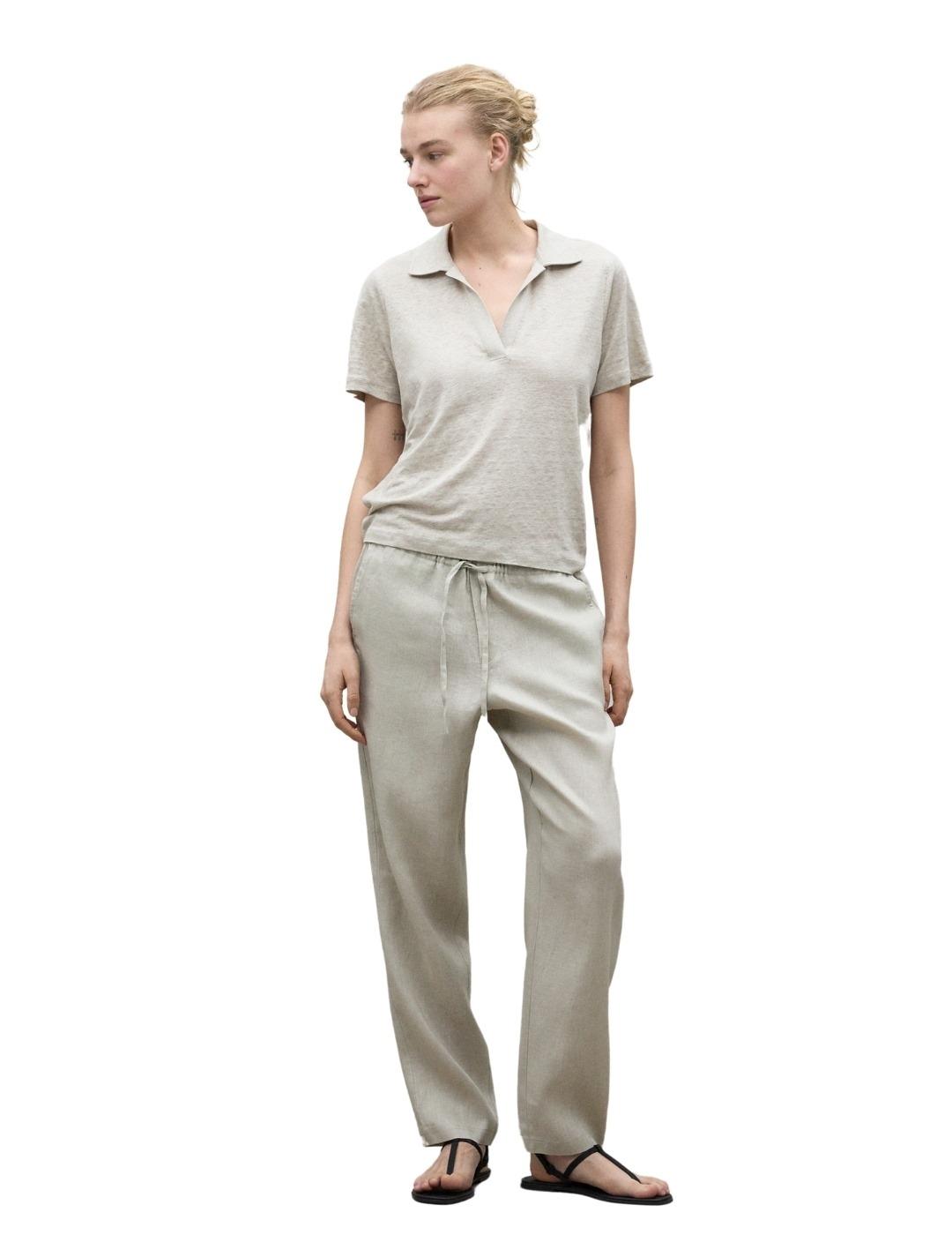 Ecoalf Pantalón Indi Beige mujer