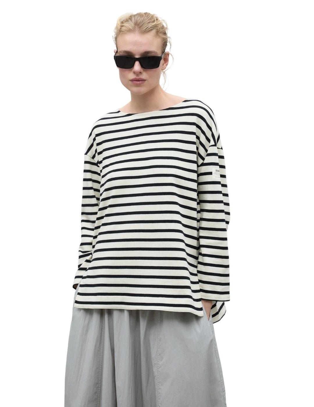 Ecoalf Sudadera de rayas Sailor Blanca y negra