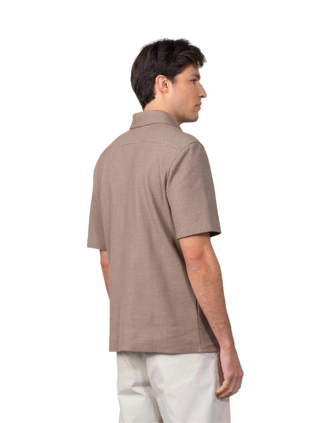 Etiem Camisa Punto Manga Corta Marrón