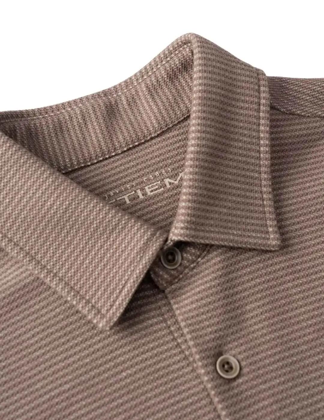 Etiem Camisa Punto Manga Corta Marrón