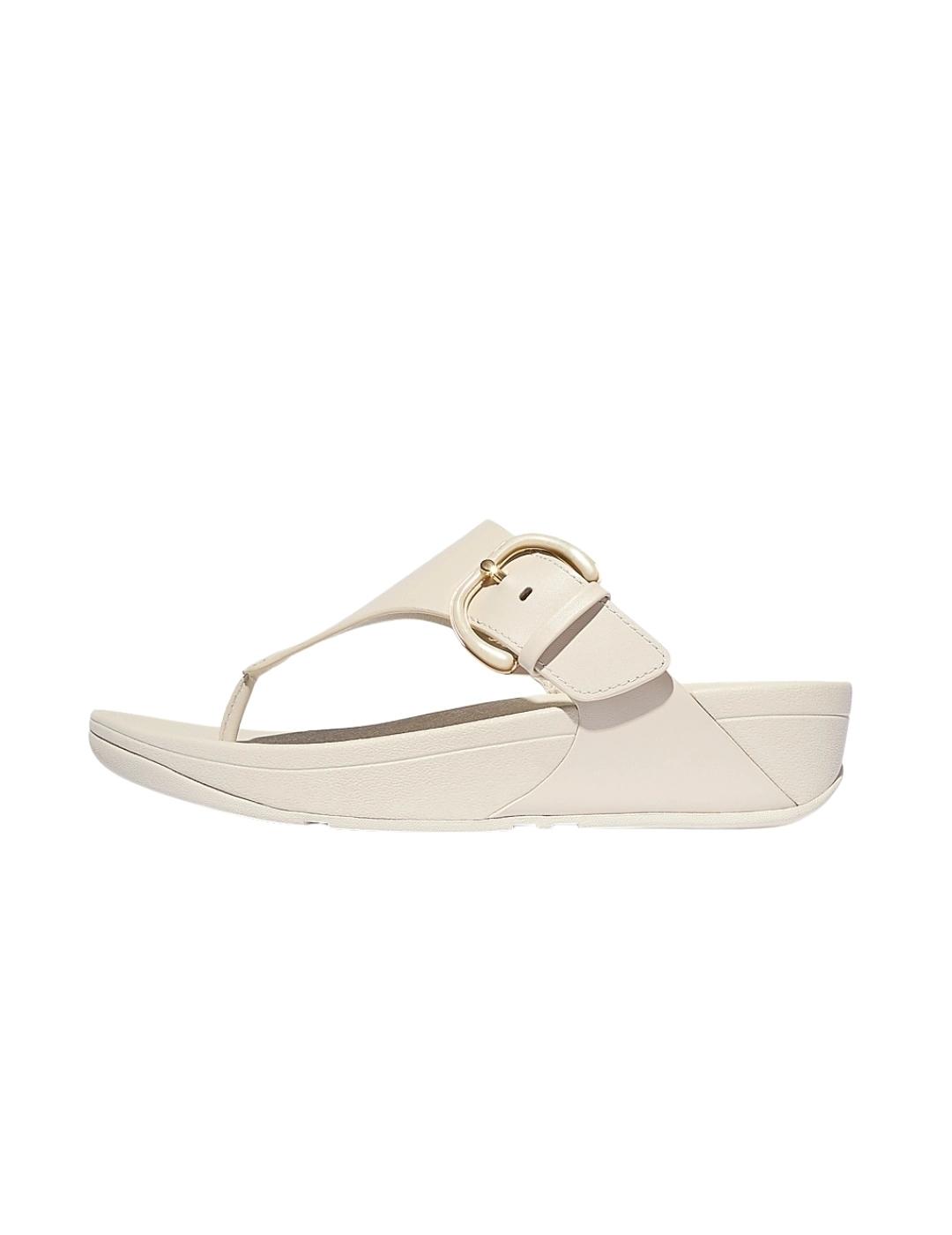 Fitflop Sandalia Lulu Resin-Buckle Leather Toe