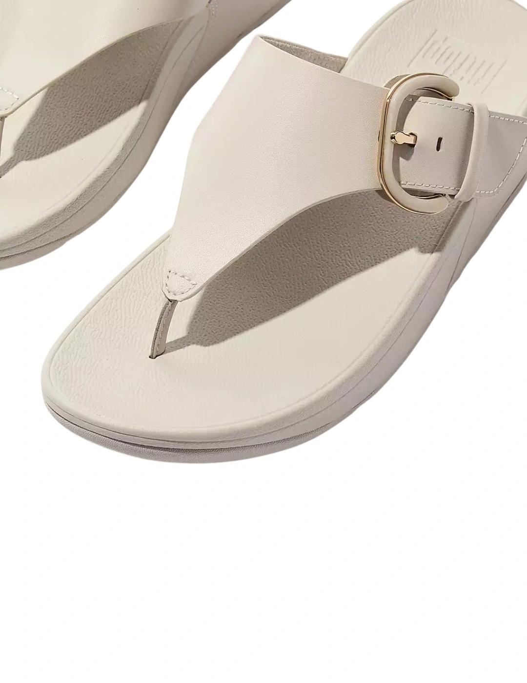 Fitflop Sandalia Lulu Resin-Buckle Leather Toe