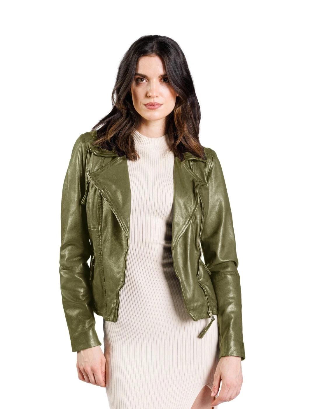 Freaky Nation Cazadora Biker Princess Verde oliva