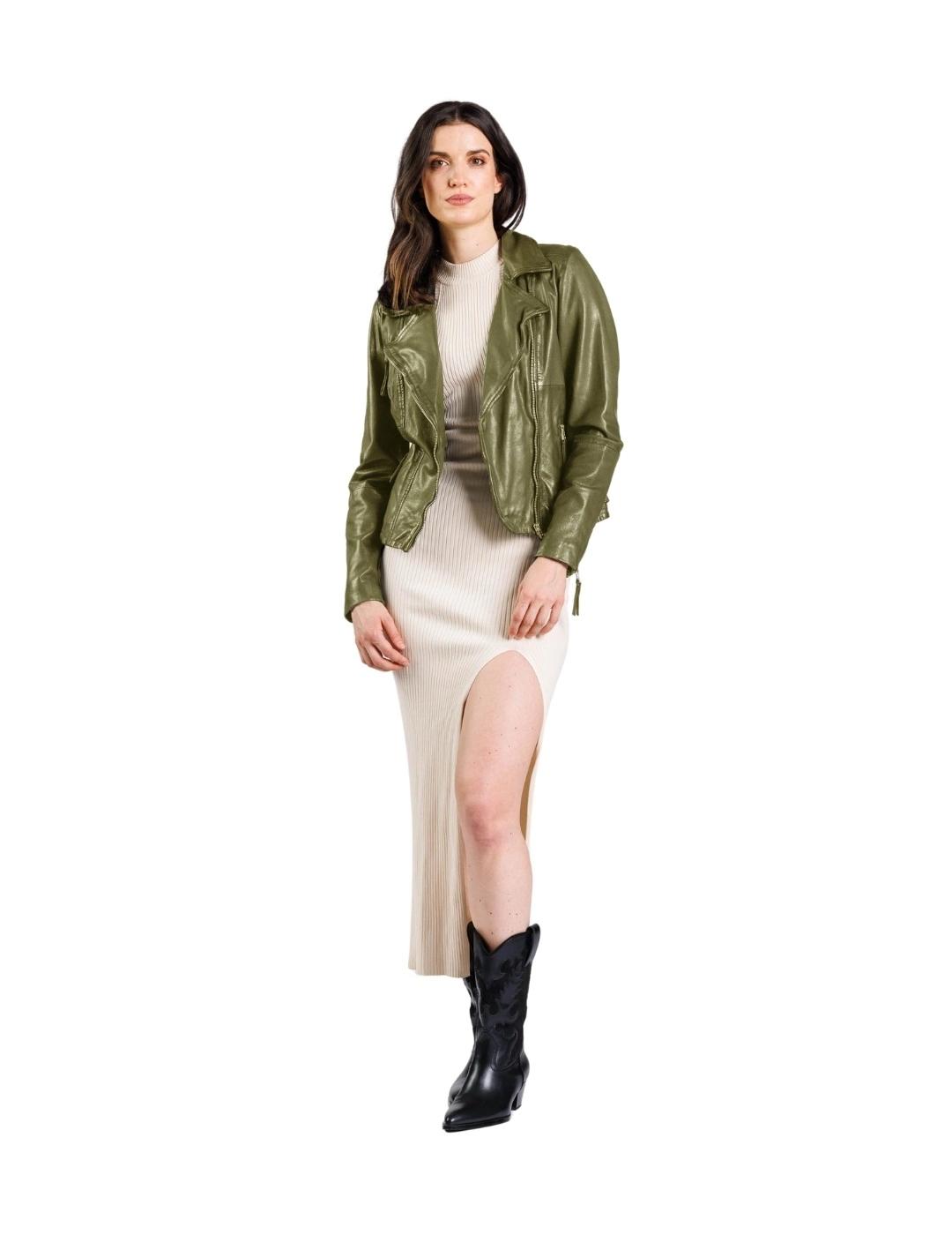 Freaky Nation Cazadora Biker Princess Verde oliva