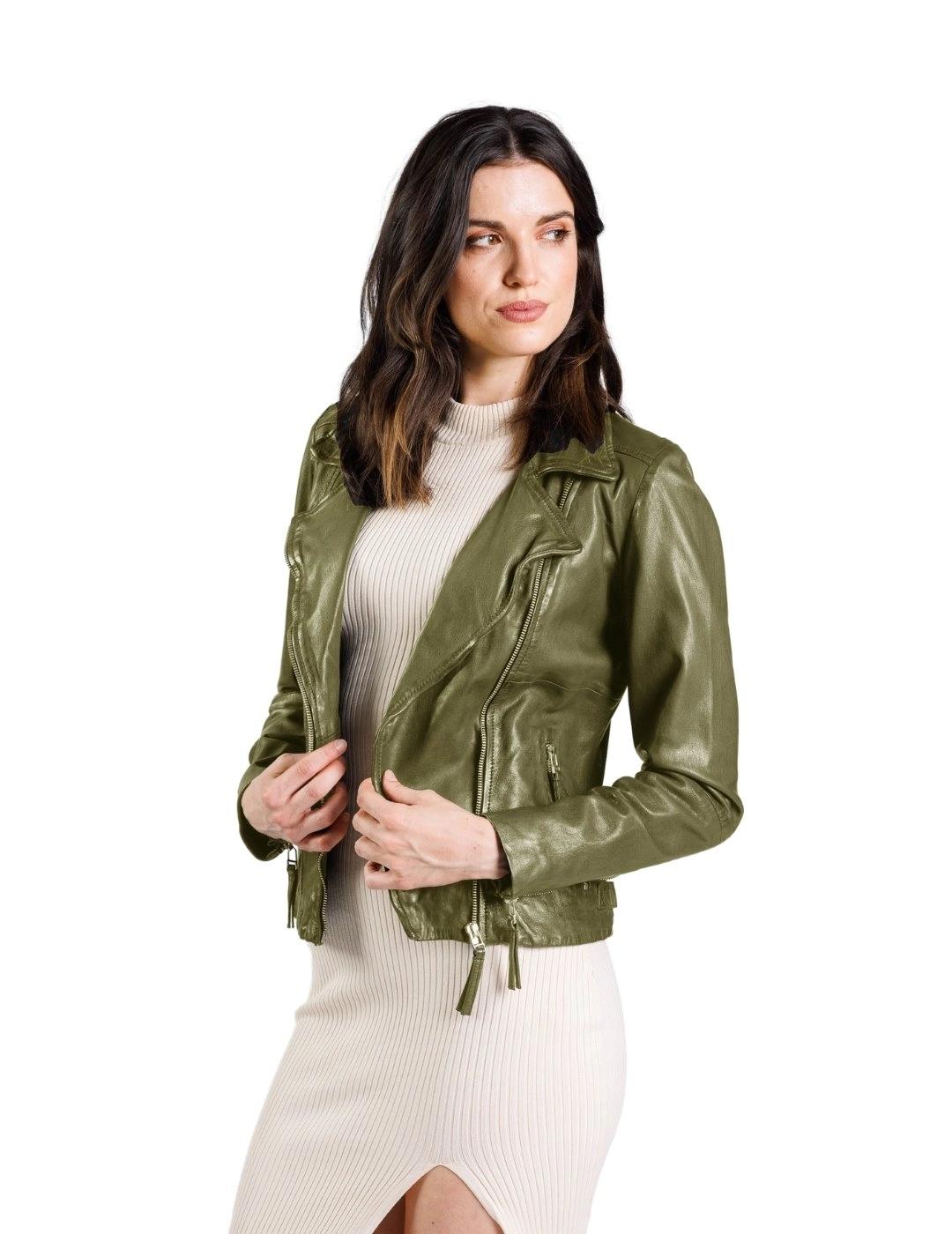 Freaky Nation Cazadora Biker Princess Verde oliva
