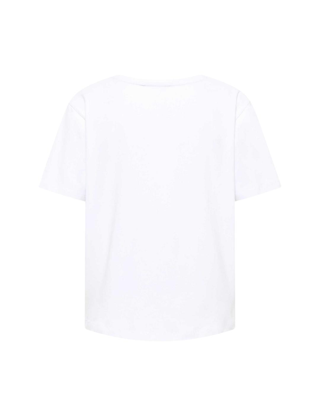 Frieda Camiseta blanca dibujo caniche rosa