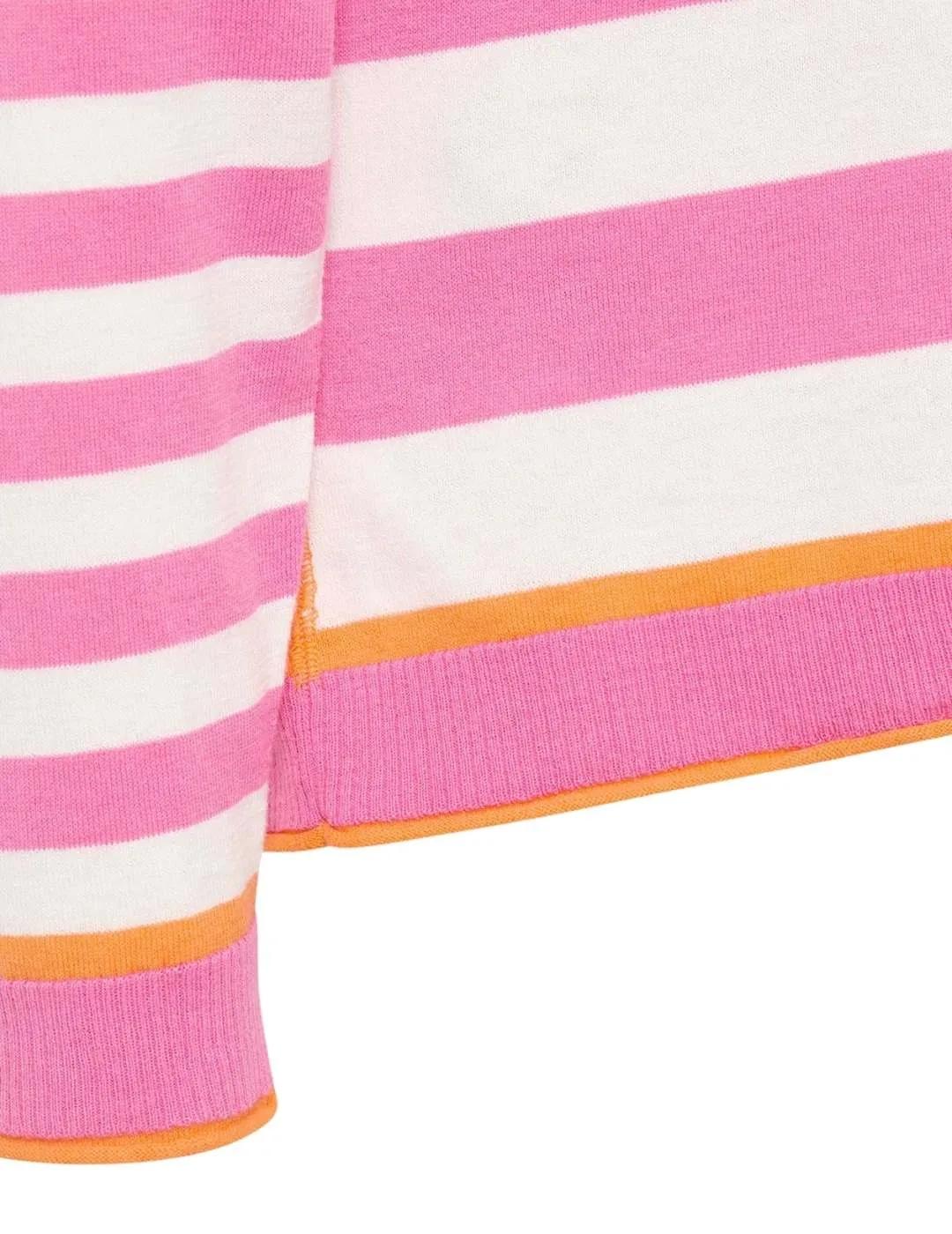 Frieda Jersey Rosa de Rayas blancas