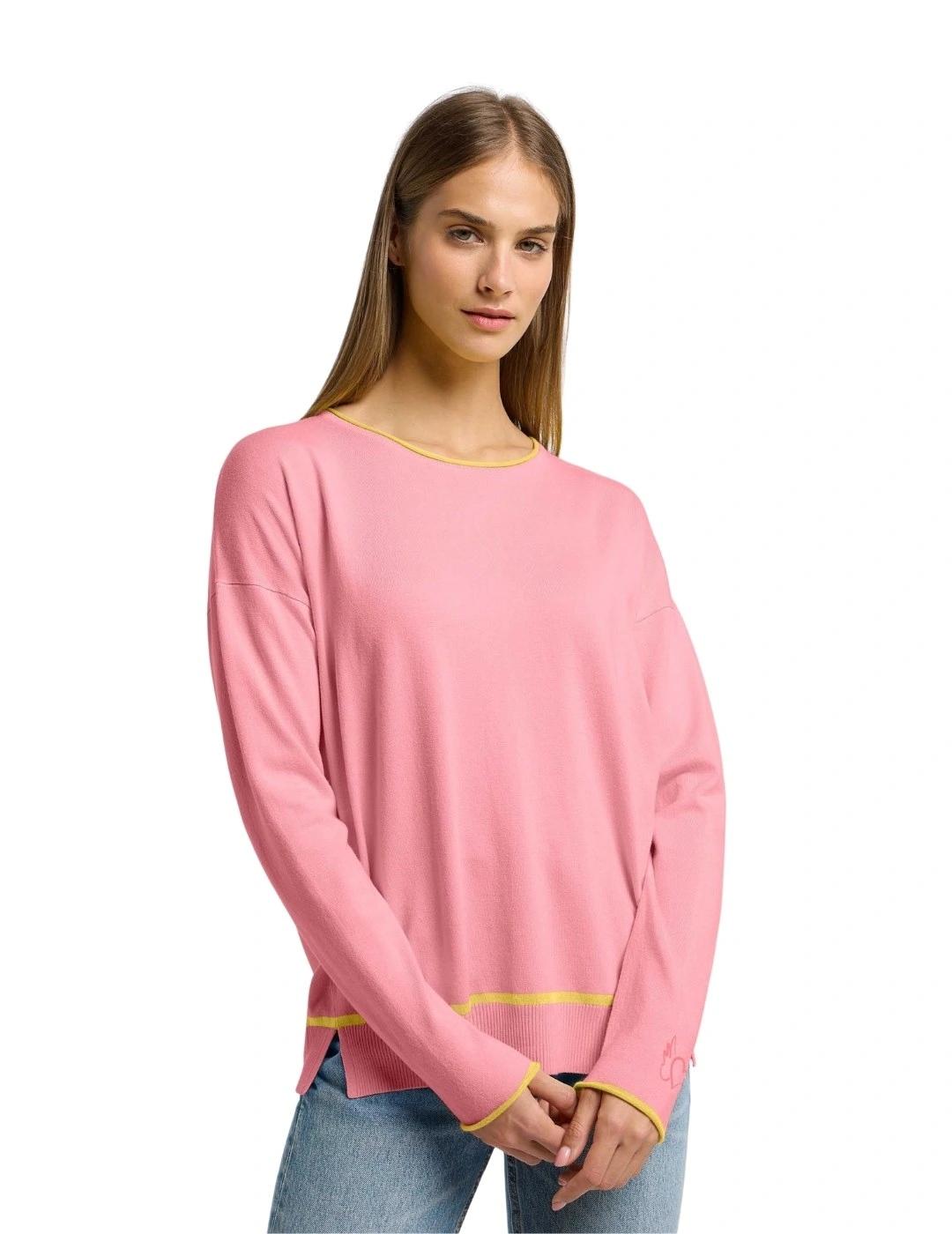 Frieda Jersey rosa raya amarilla