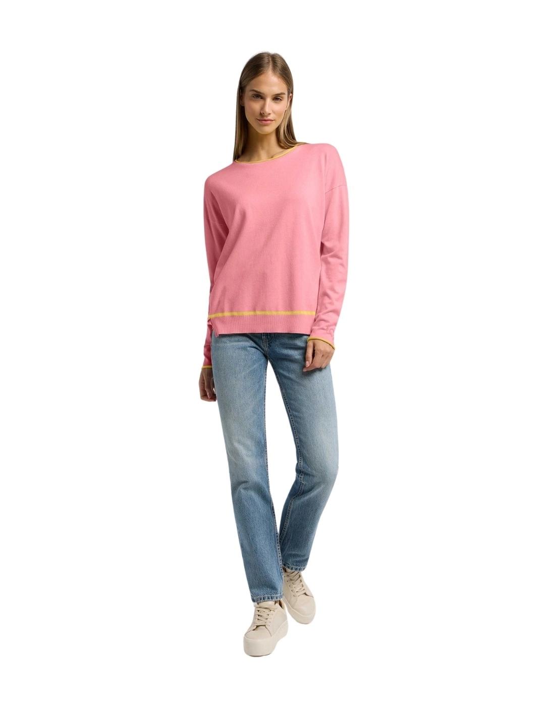 Frieda Jersey rosa raya amarilla