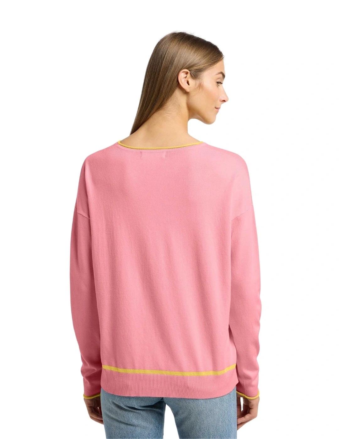 Frieda Jersey rosa raya amarilla
