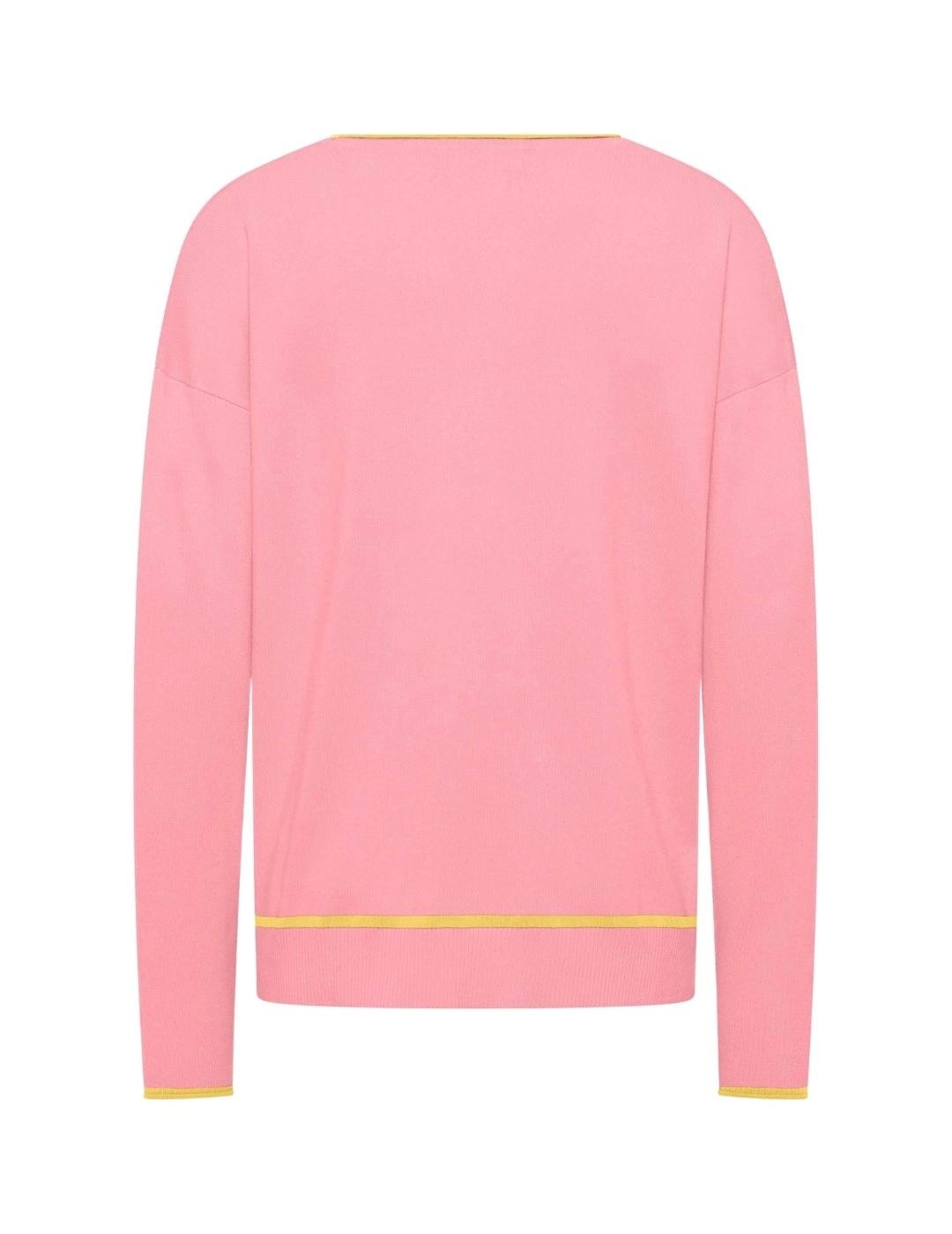 Frieda Jersey rosa raya amarilla