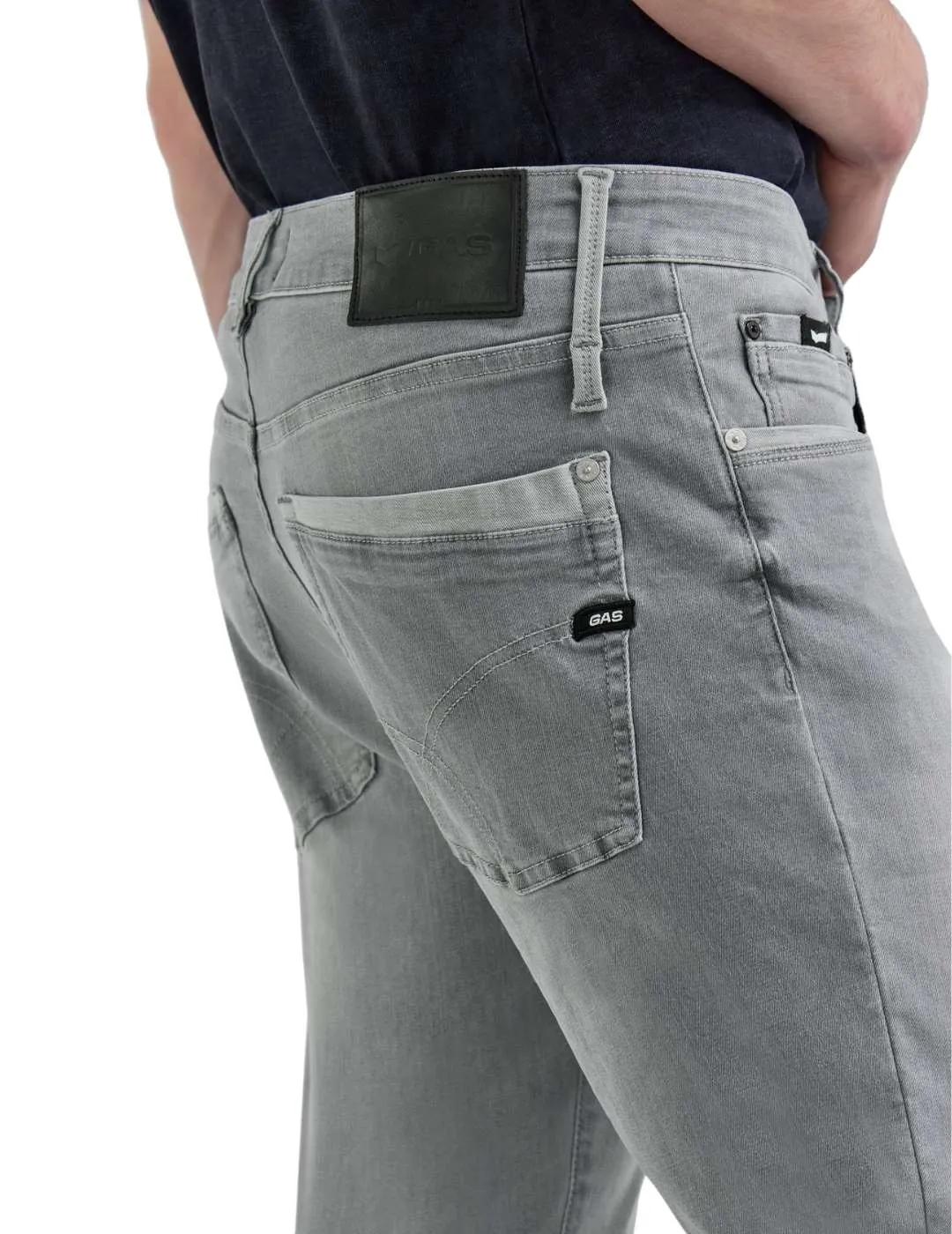 Gas Pantalones 5 Pockets Sax Zip Plus Basic Grey