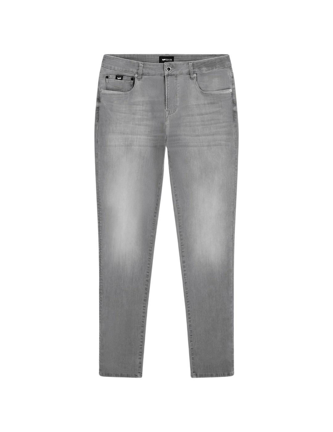 Gas Pantalones 5 Pockets Sax Zip Plus Basic Grey