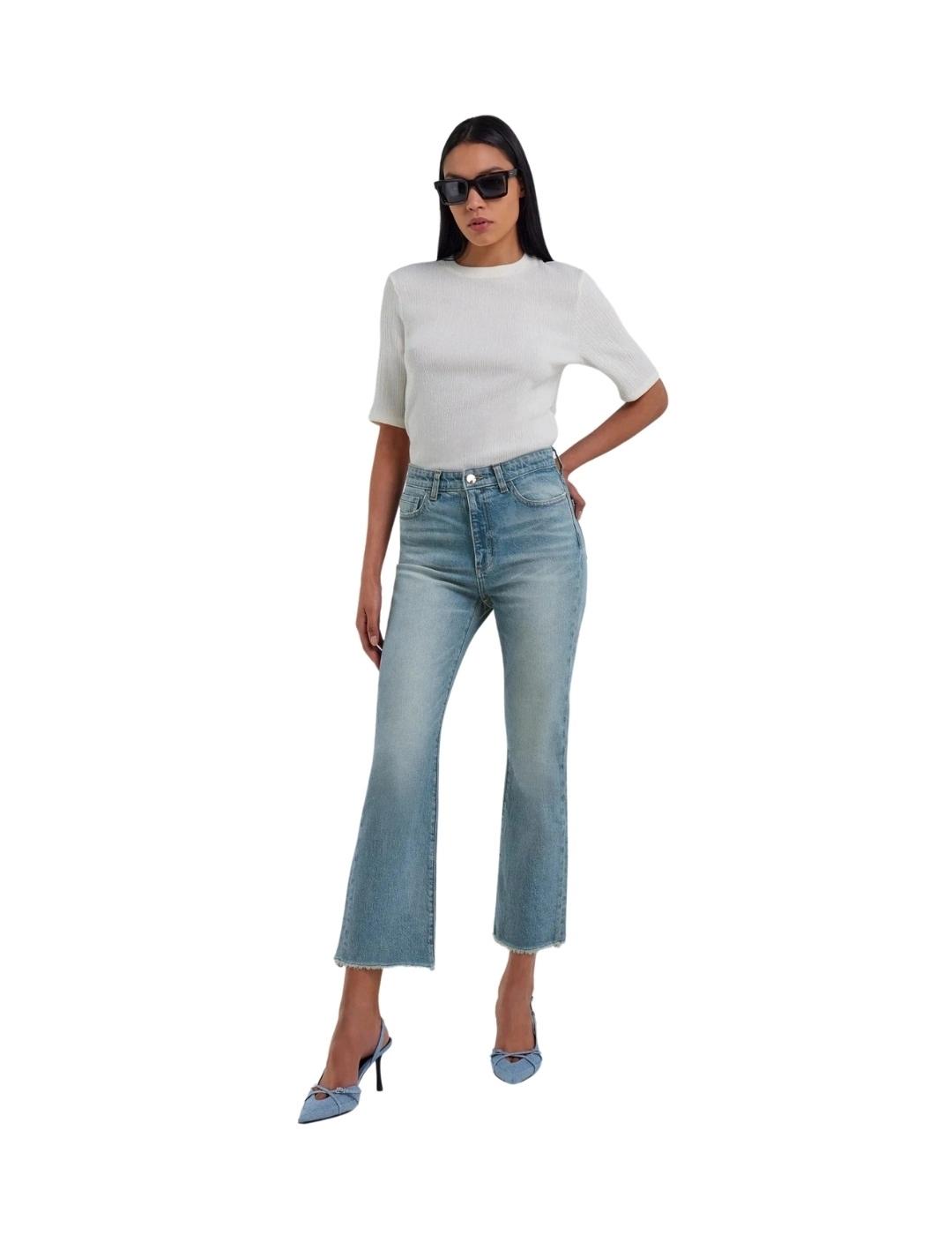 Gas Pantalones 5 Pockets Star Crop Flare Stone Di