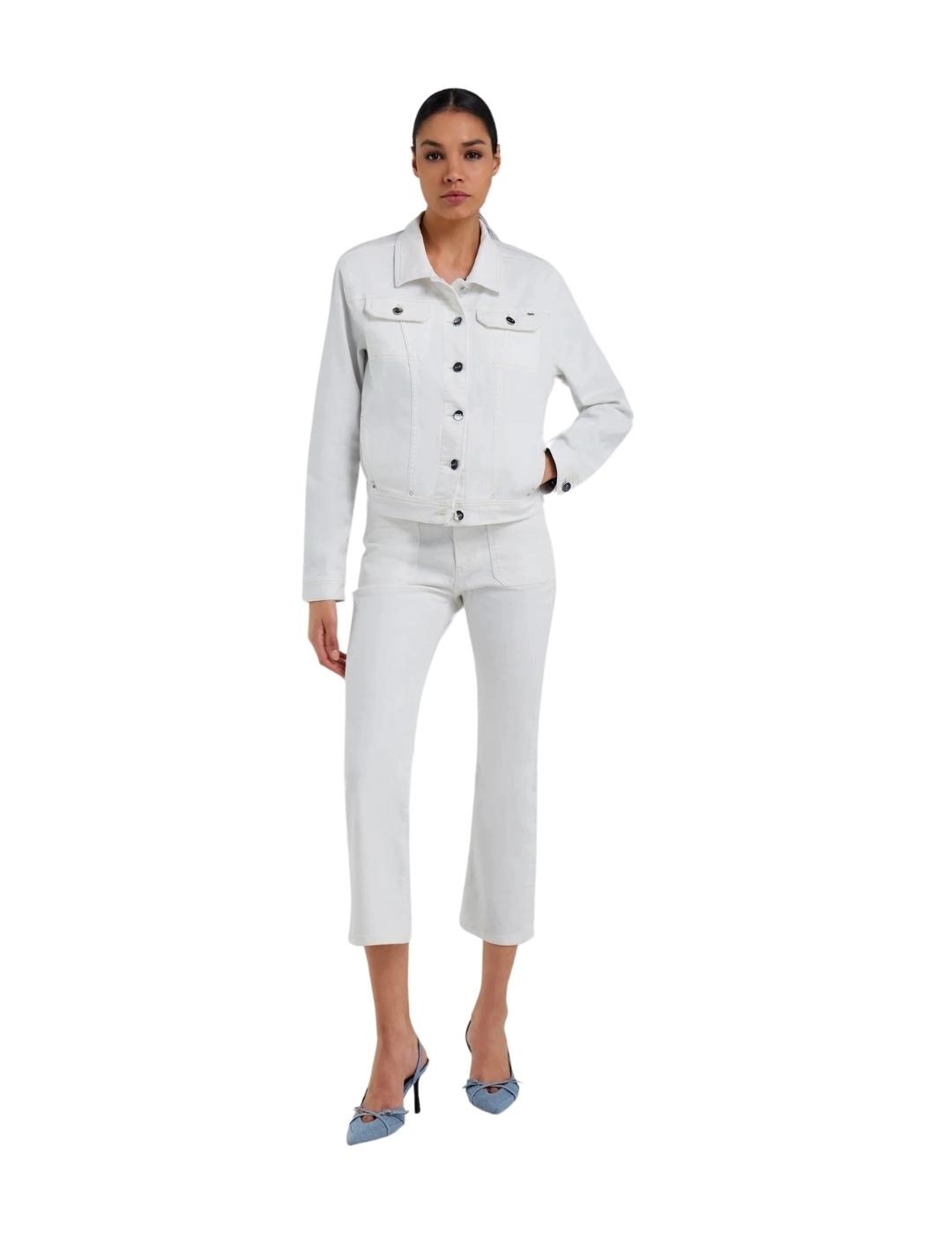 Gas Pantalones 5 Pockets Star Crop Flare Wk Blanco