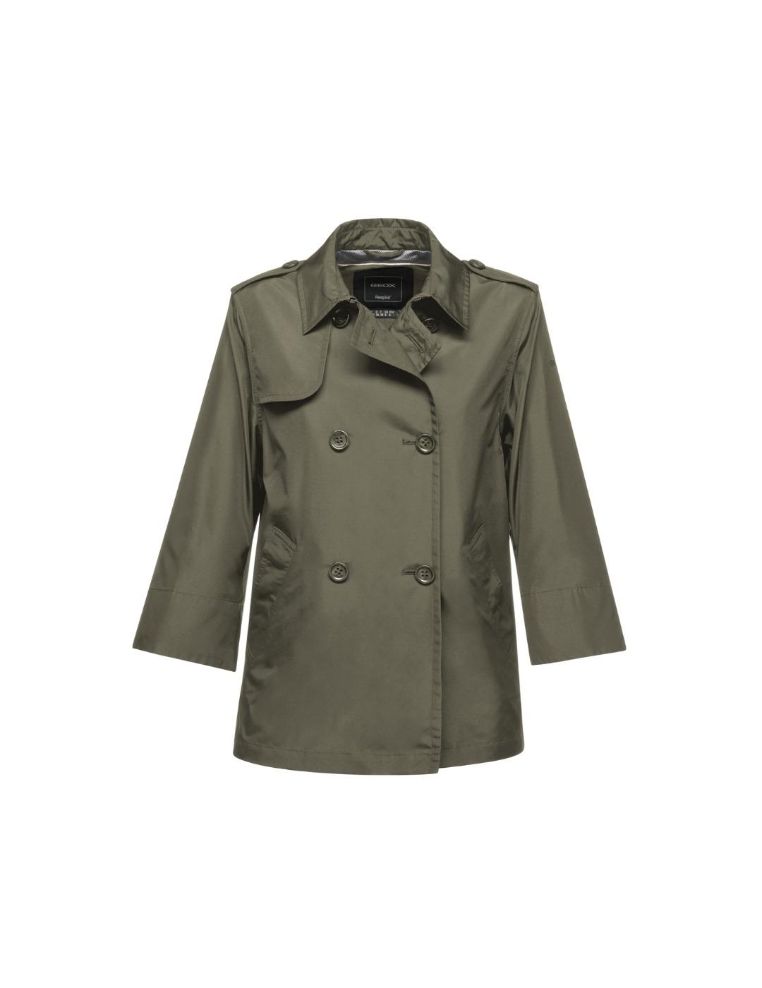 Geox Gabardina Corta Soleil Verde mujer