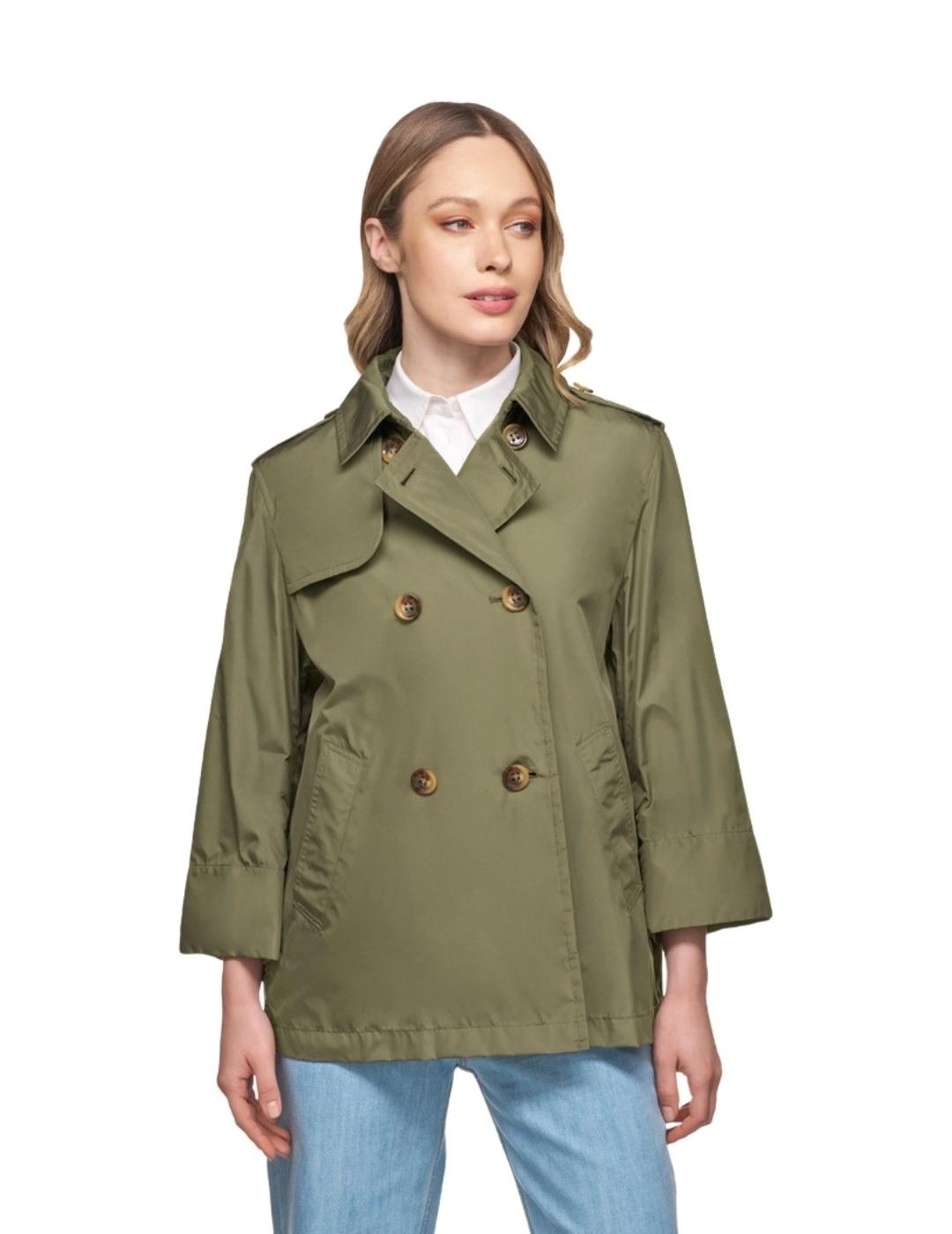 Geox Gabardina Corta Soleil Verde mujer