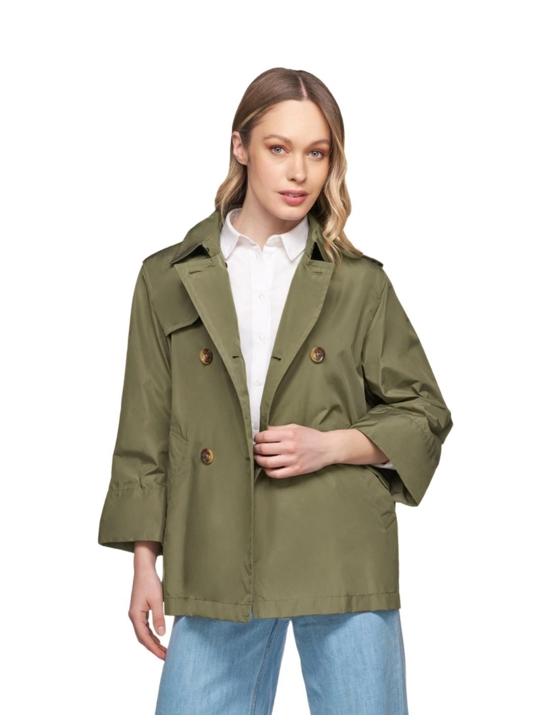 Geox Gabardina Corta Soleil Verde mujer