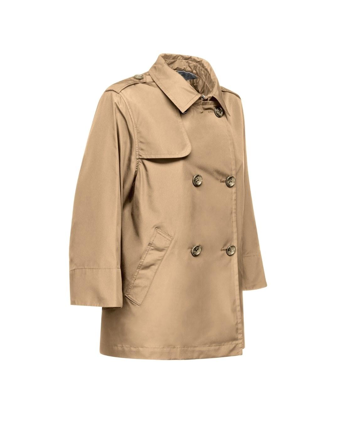 Geox Gabardina Corta Soleil Beige mujer