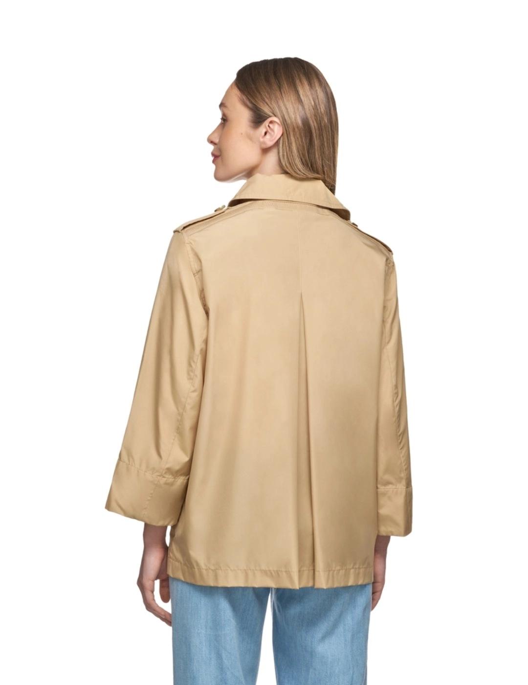 Geox Gabardina Corta Soleil Beige mujer