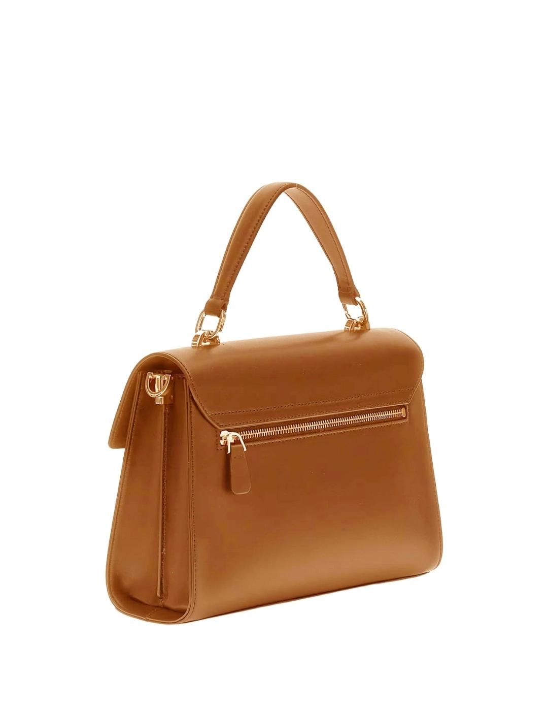 Guess Bolso Eco Aldith Top Handle Flap Cognac