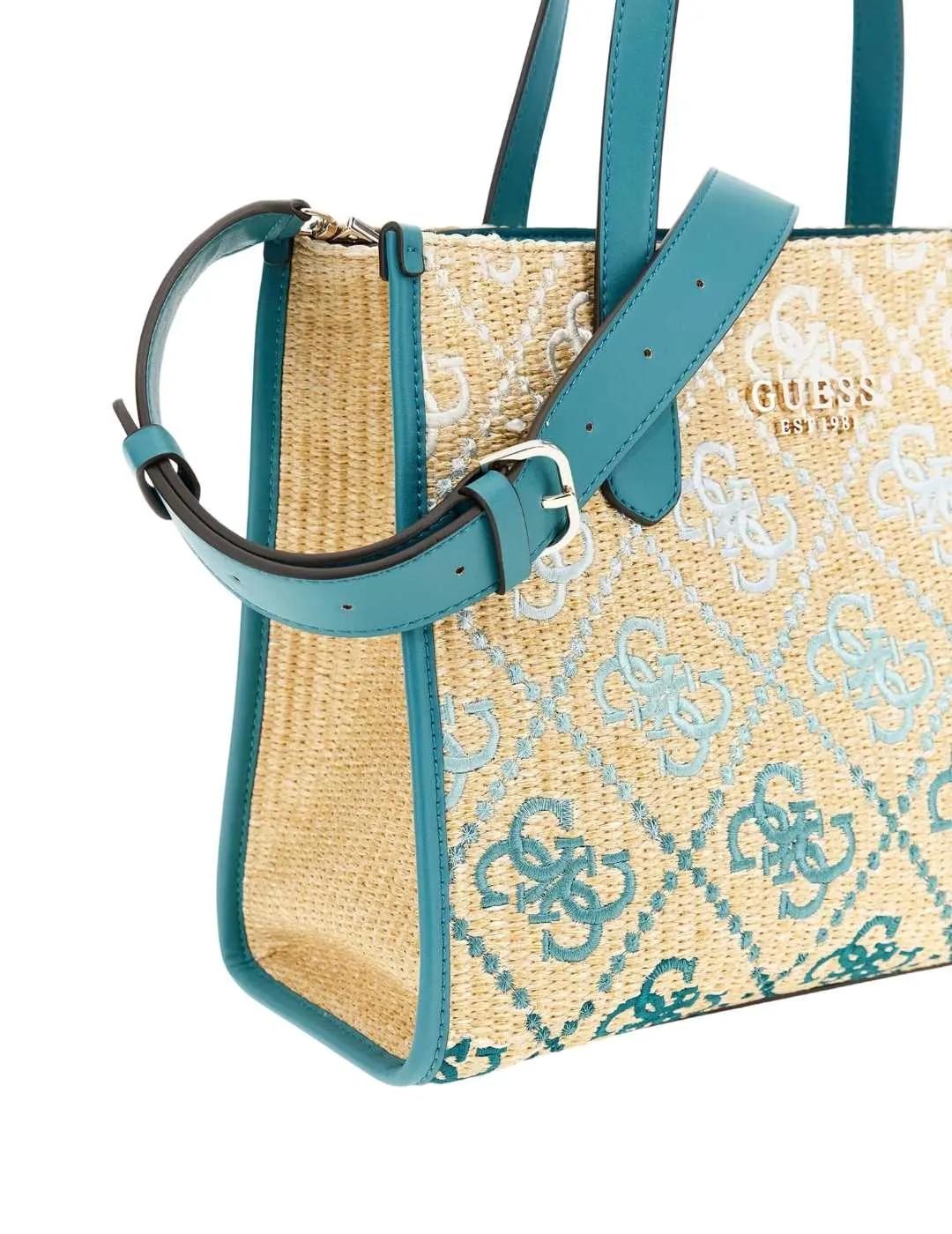 Guess Bolso Silvana Tote Teal Logo