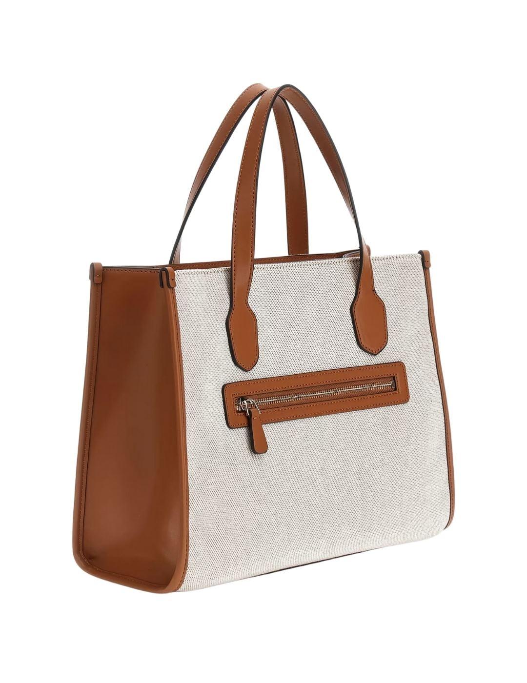 Guess Bolso G Status 2 Compartment Tote  Natural/C