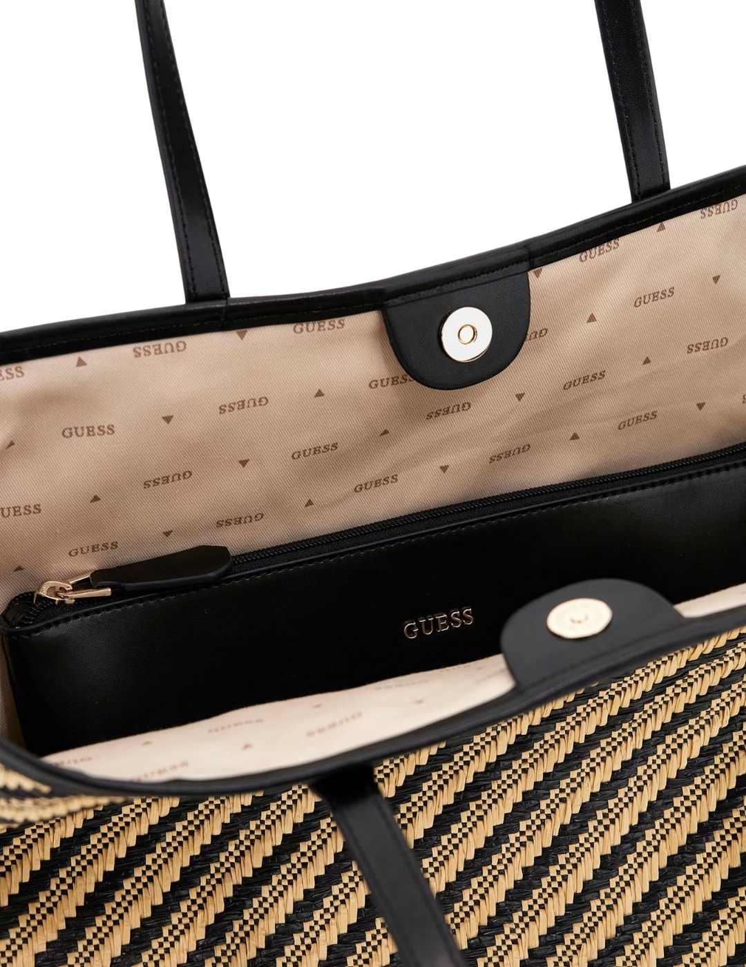 Guess Bolso Vikky Ii Large 2 In 1 Tote  Natural/Bl