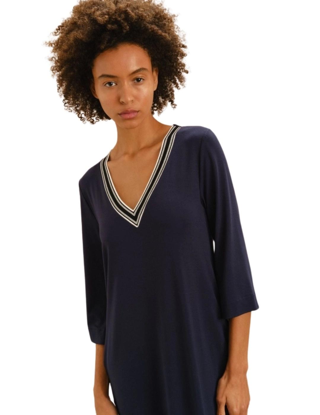 Guitare Vestido Midi manga 3/4 Azul marino