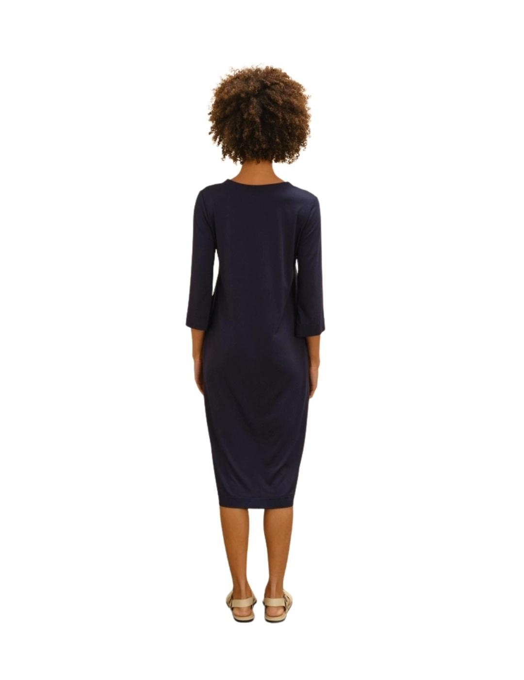 Guitare Vestido Midi manga 3/4 Azul marino