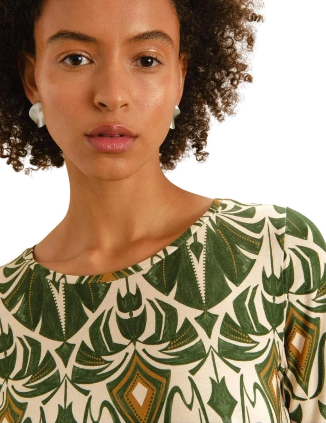 Guitare Camiseta Manga corta Verde estampado