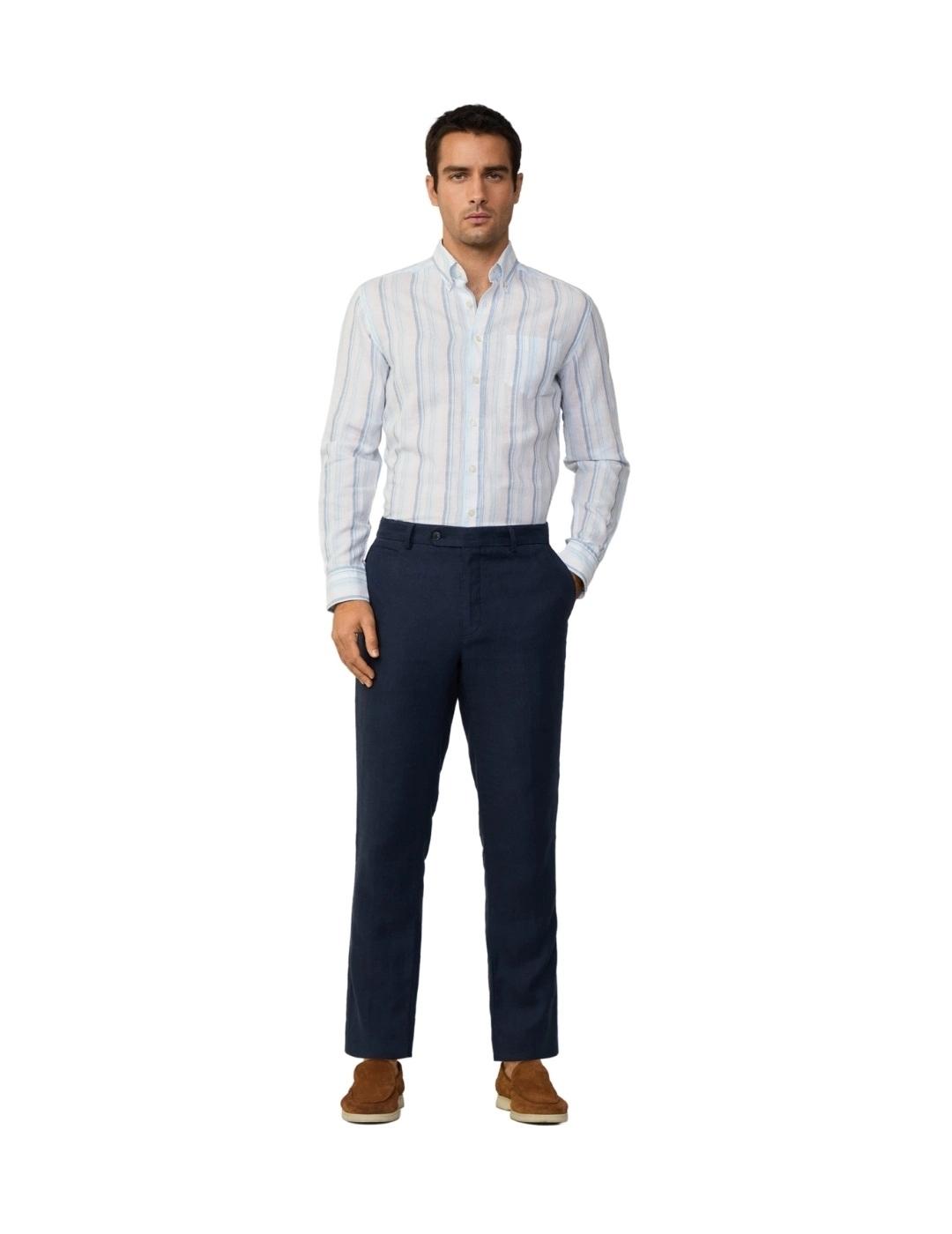 Hackett Camisa de rayas Azul cielo