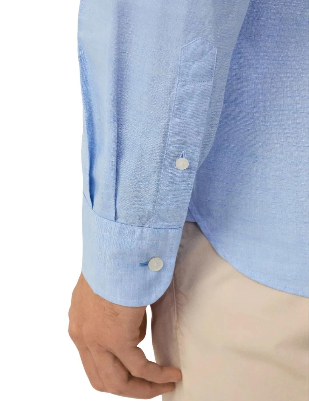 Hackett Camisa de lino Azul Spa