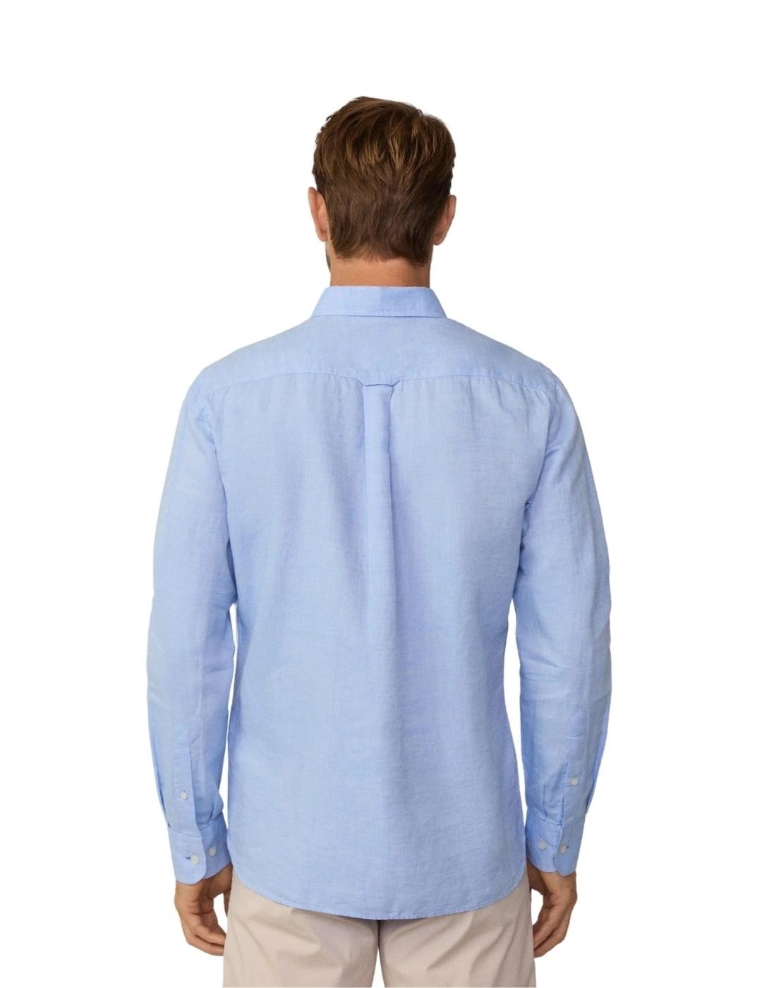 Hackett Camisa de lino Azul Spa