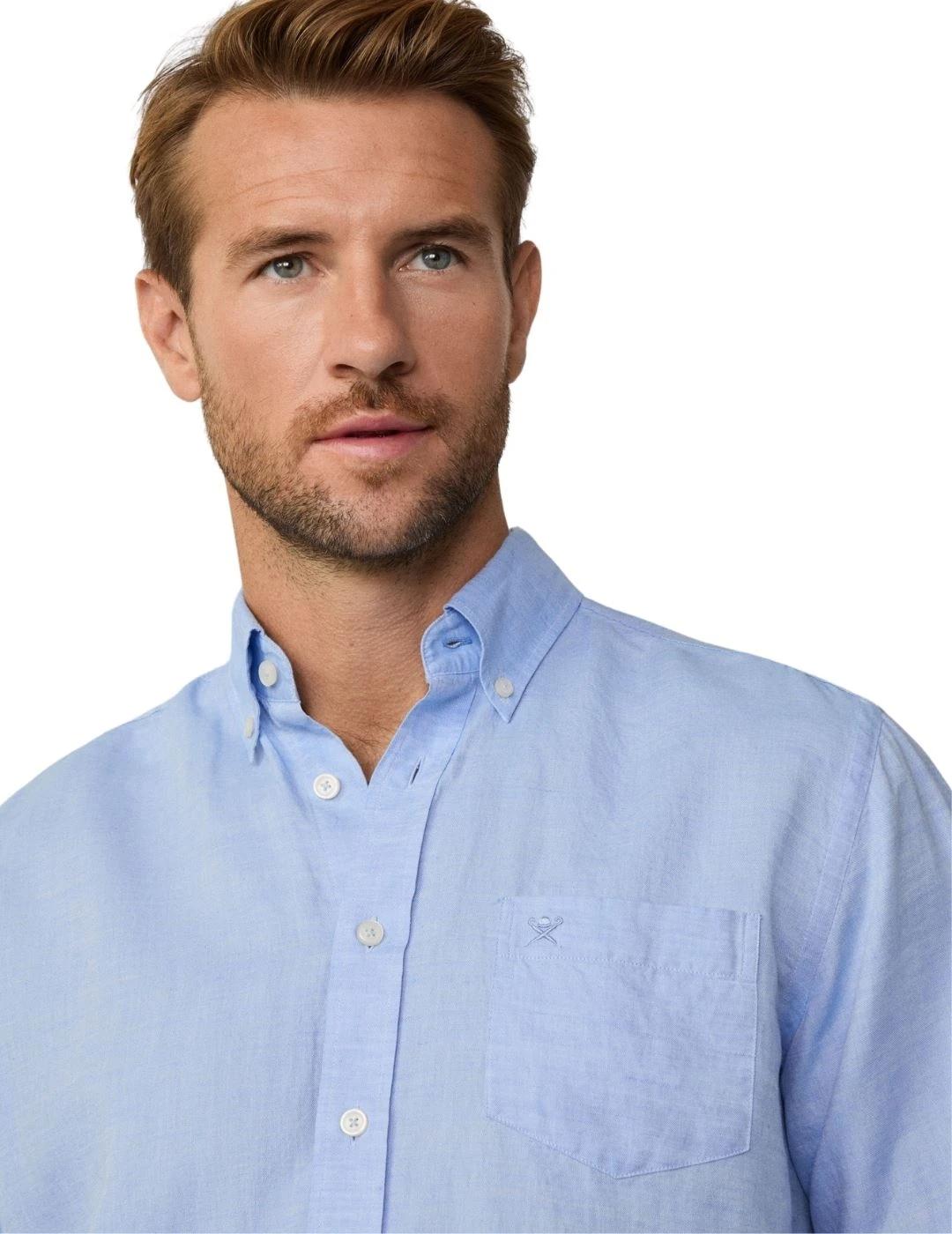 Hackett Camisa de lino Azul Spa