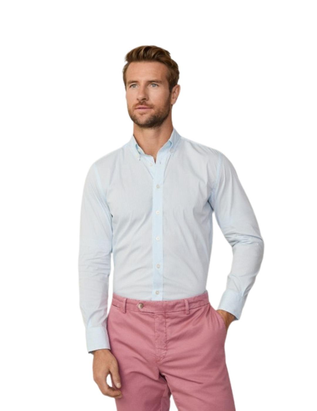 Hackett Camisa de rayas Azul claro