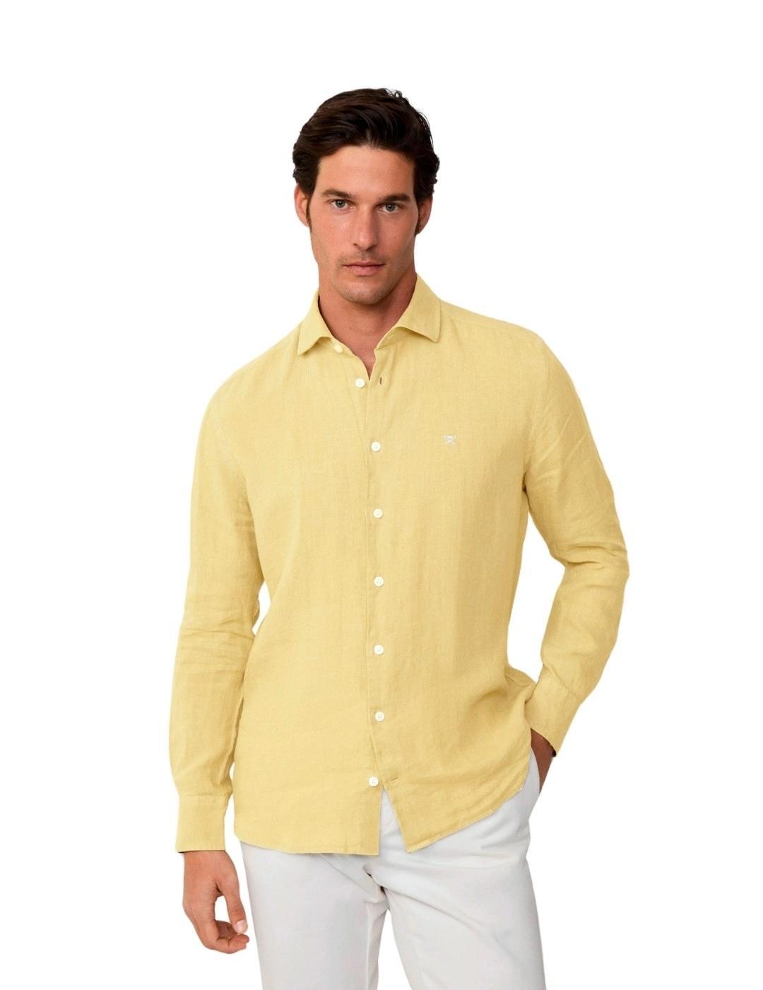 Hackett Camisa de lino Azul medio