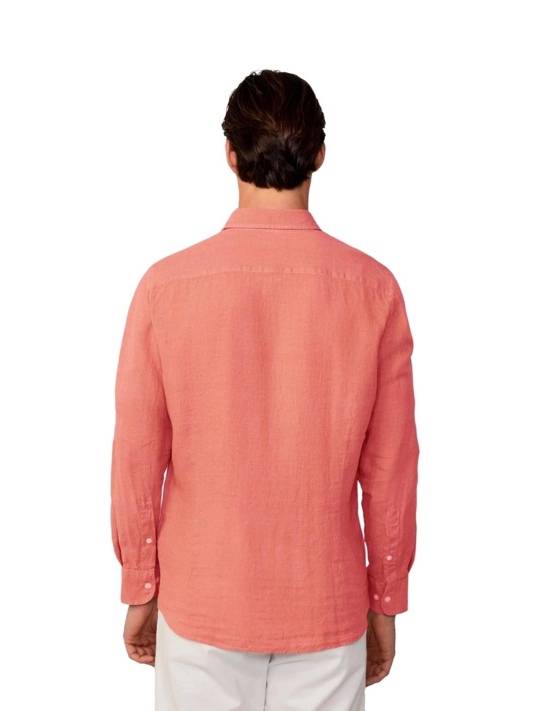 Hackett Camisa de lino Coral