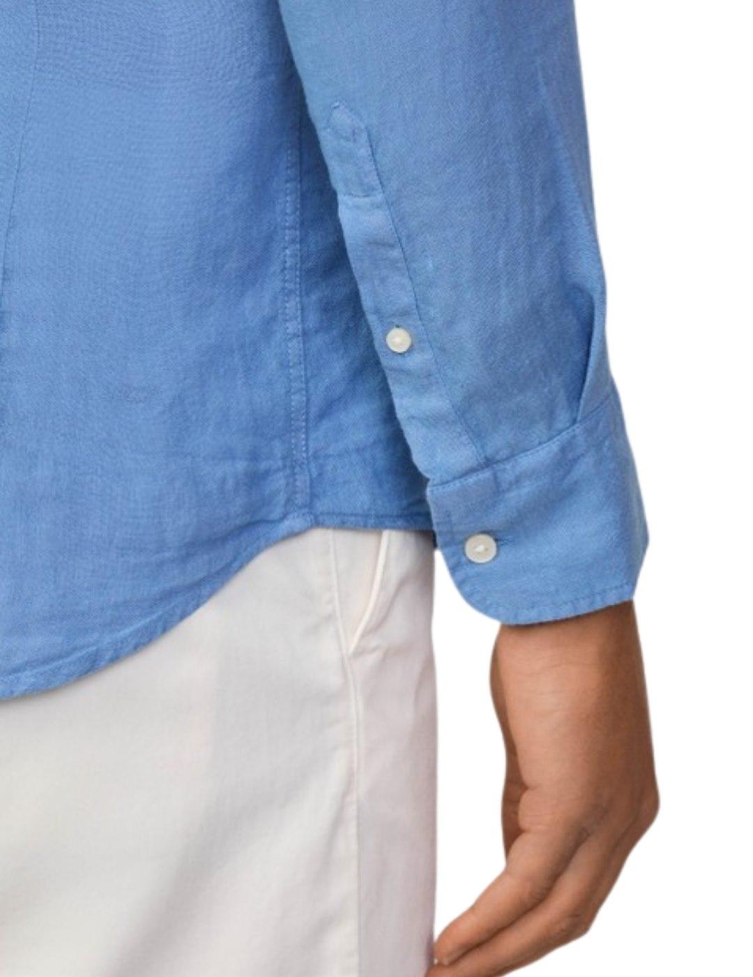 Hackett Camisa de lino Azul medio