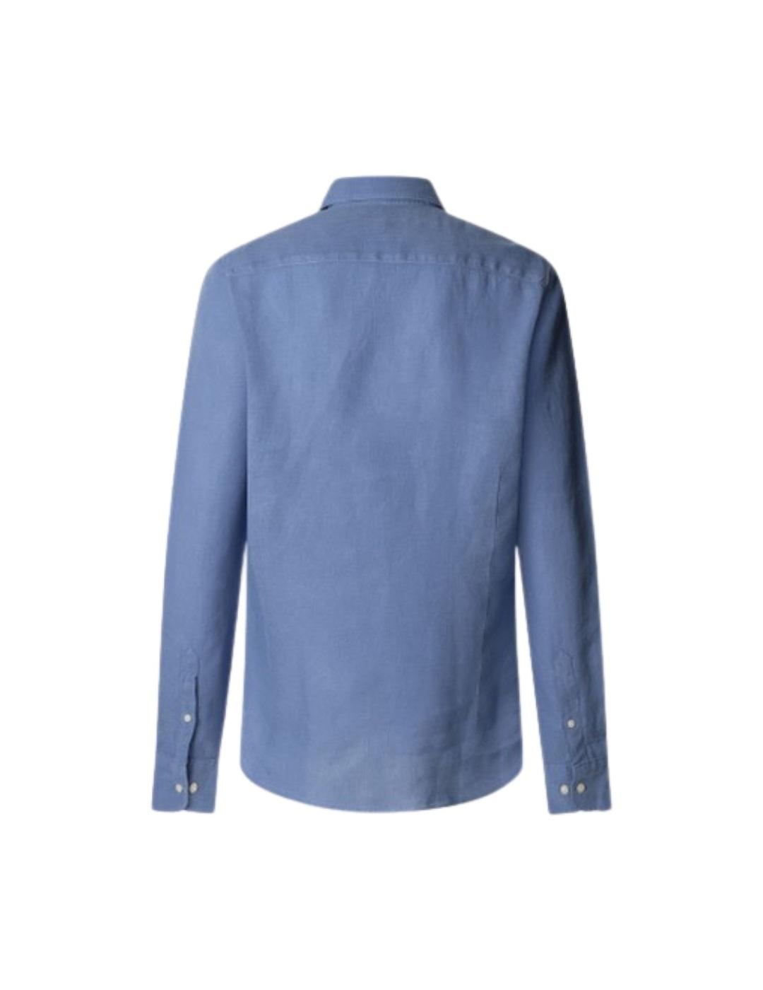 Hackett Camisa de lino Azul medio