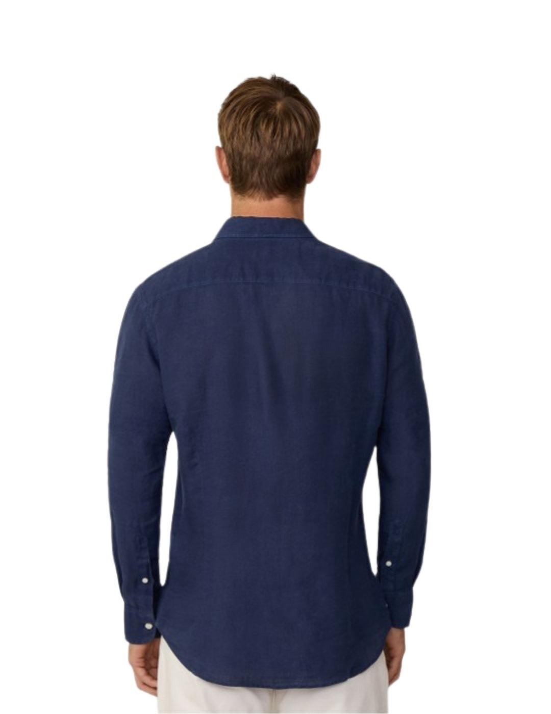 Hackett Camisa de lino Azul tinta